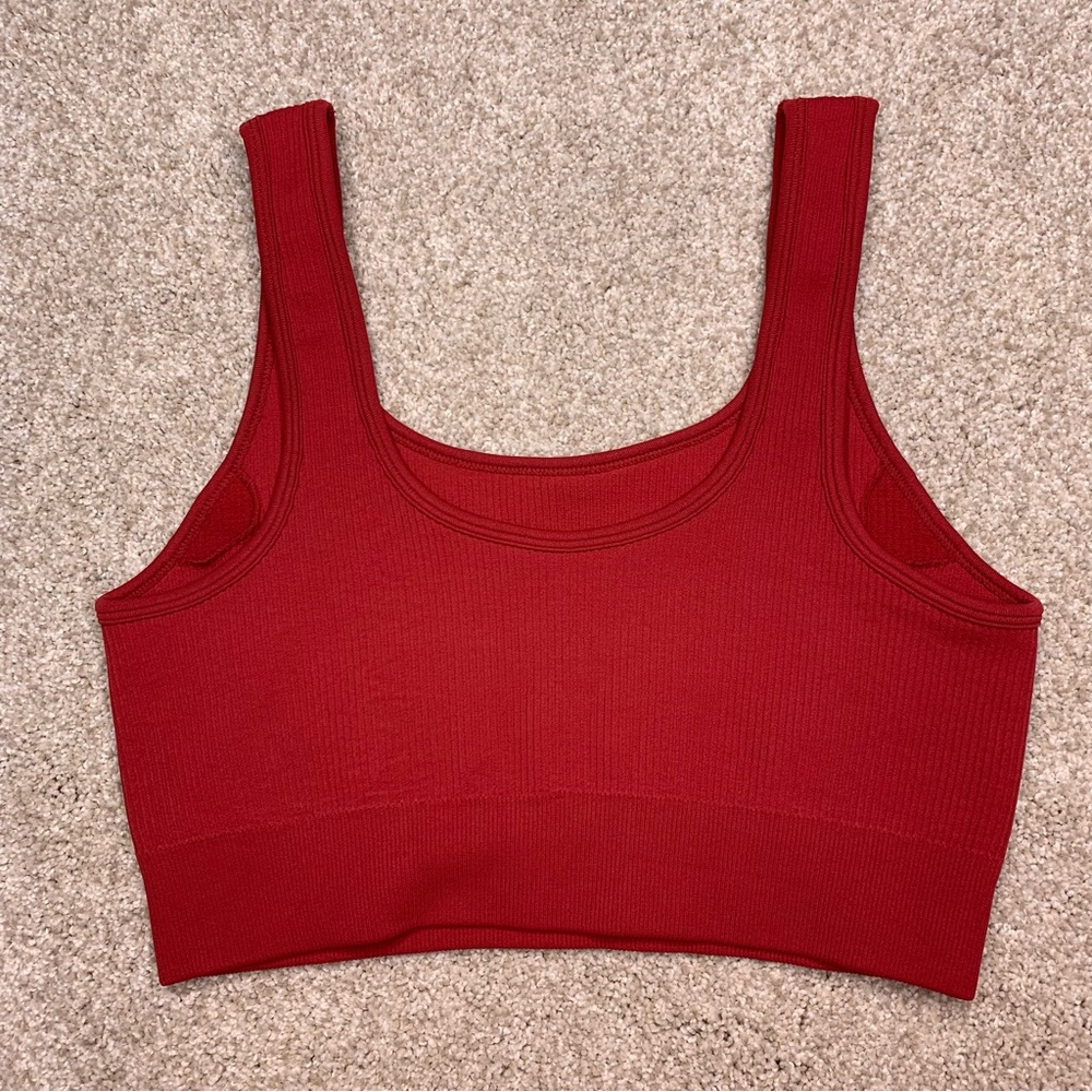 Brick Red Ribbed Bra Top (size medium) - Picture 4 of 7
